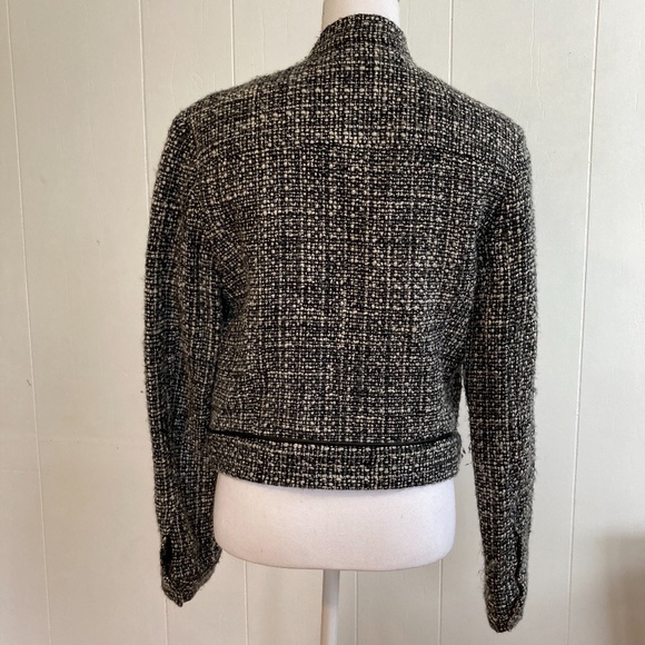 Kenneth Cole Moto Jacket Tweed Leather Trim M - Picture 9 of 12